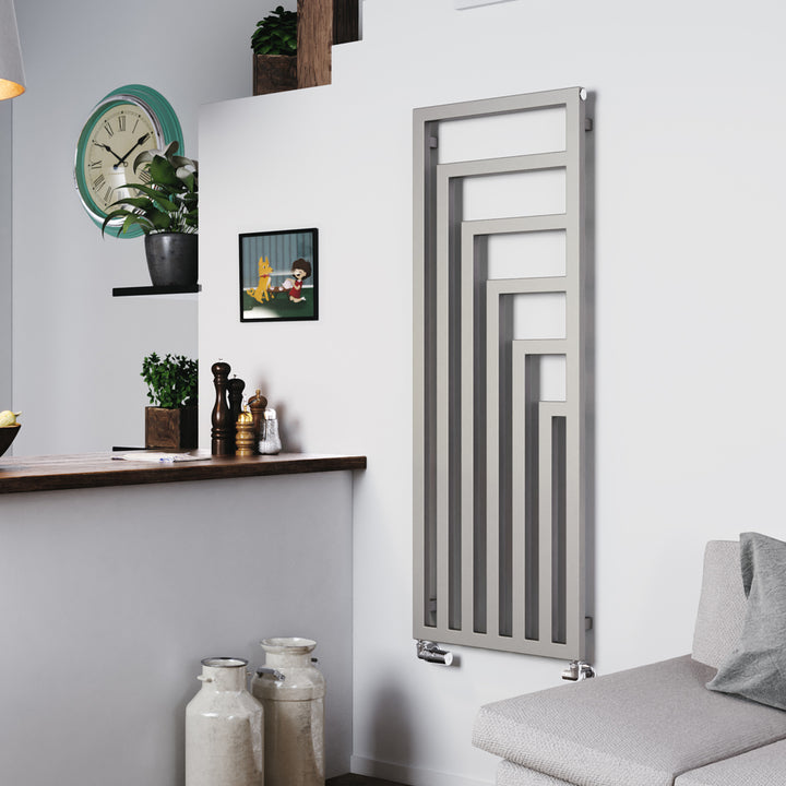 Angus - Nickel Matt Vertical Radiator H1460mm x W520mm Single Panel