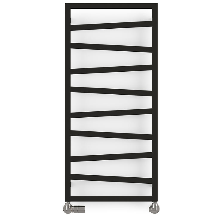 Zig Zag - Black Towel Radiator - H1070mm x W500mm