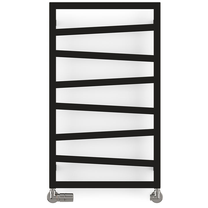 Zig Zag - Black Towel Radiator - H835mm x W500mm