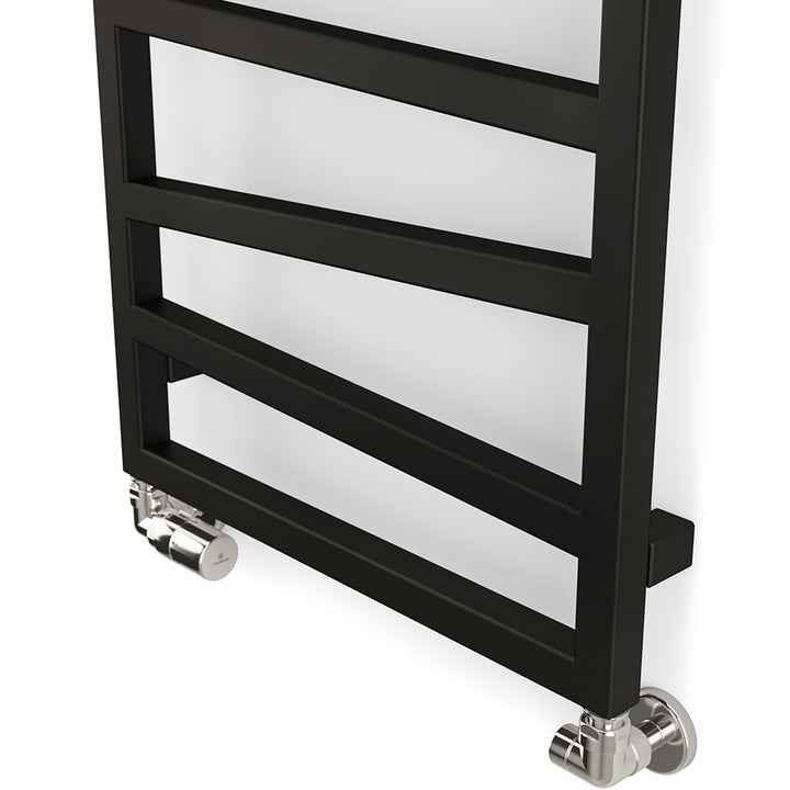 Zig Zag - Black Towel Radiator - H835mm x W500mm