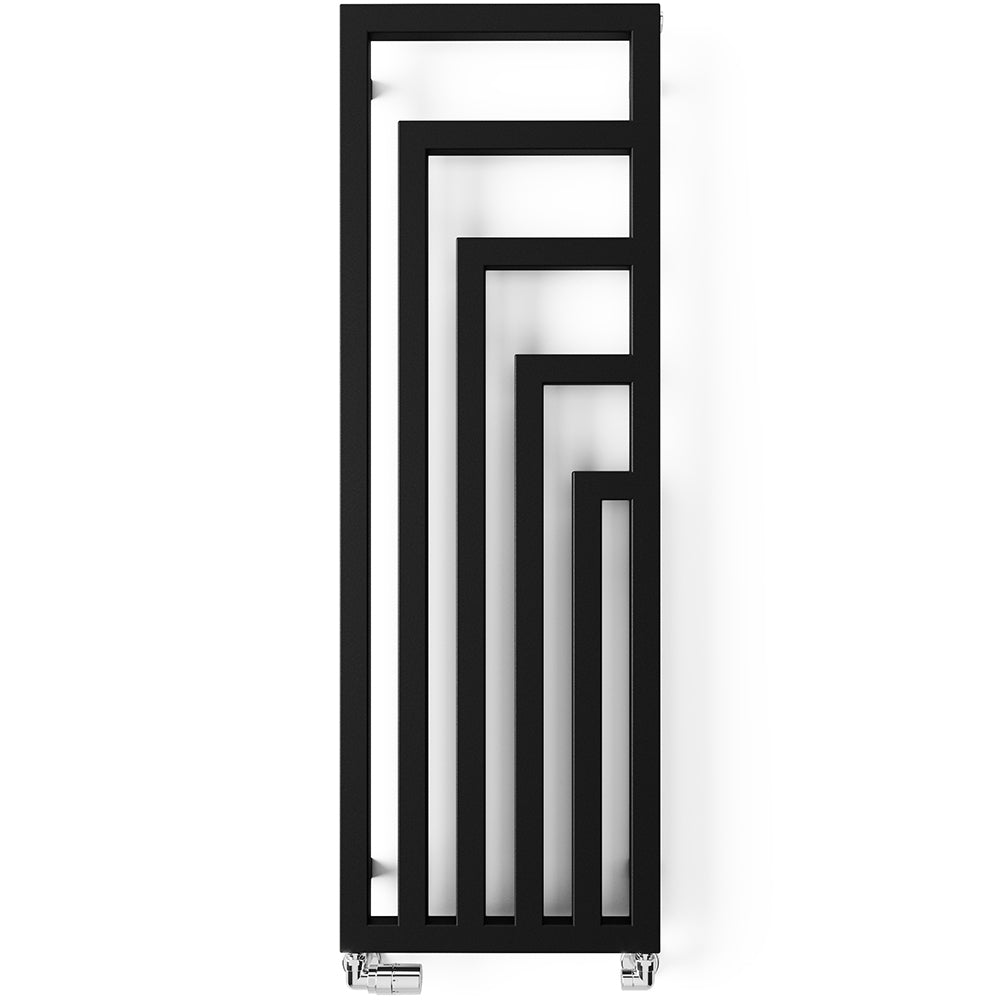 Angus - Black Vertical Radiator H1300mm x W440mm Single Panel