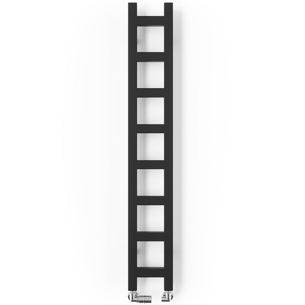 Easy - Black Towel Radiator - H1280mm x W200mm