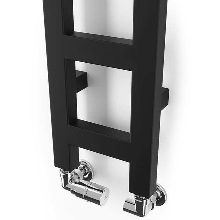 Easy - Black Towel Radiator - H1280mm x W200mm