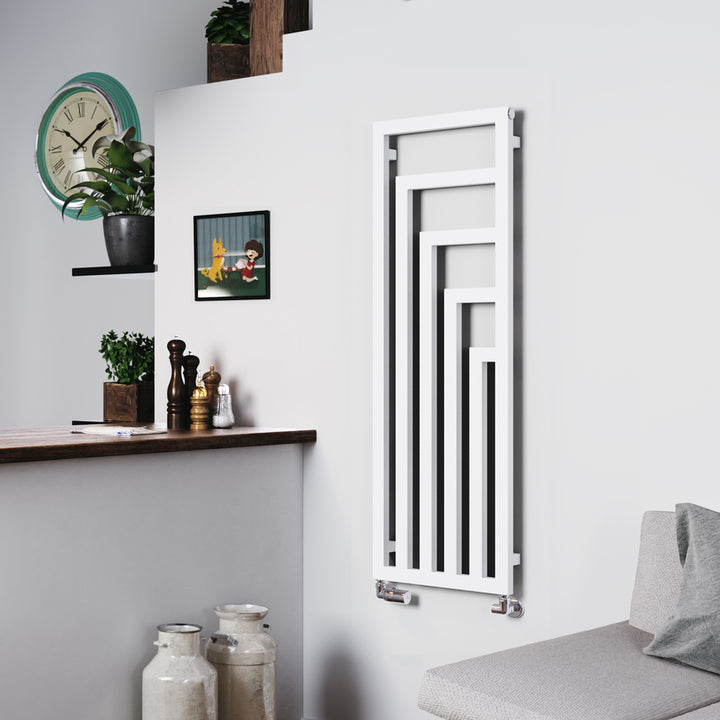 Angus  - White Vertical Radiator H1300mm x W440mm Single Panel