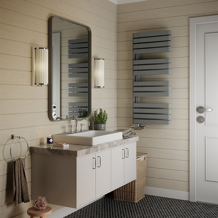 Warp S - Salt & Pepper Towel Radiator - H1110mm x W500mm