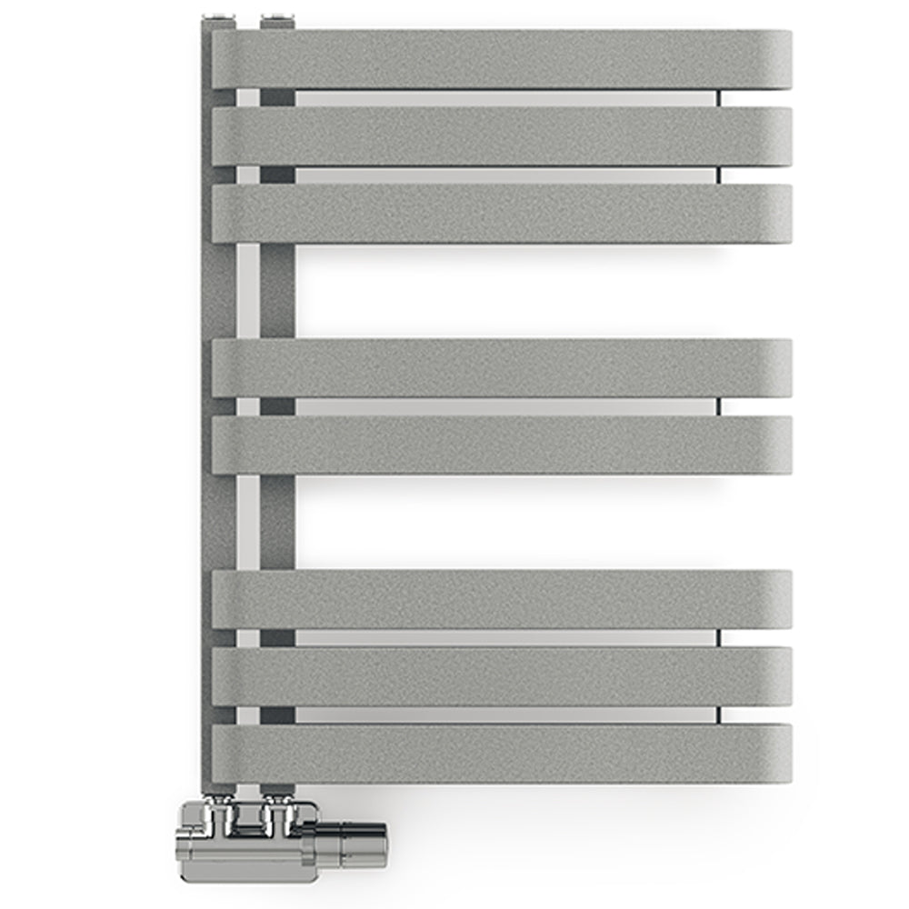 Warp S - Salt & Pepper Towel Radiator - H655mm x W500mm