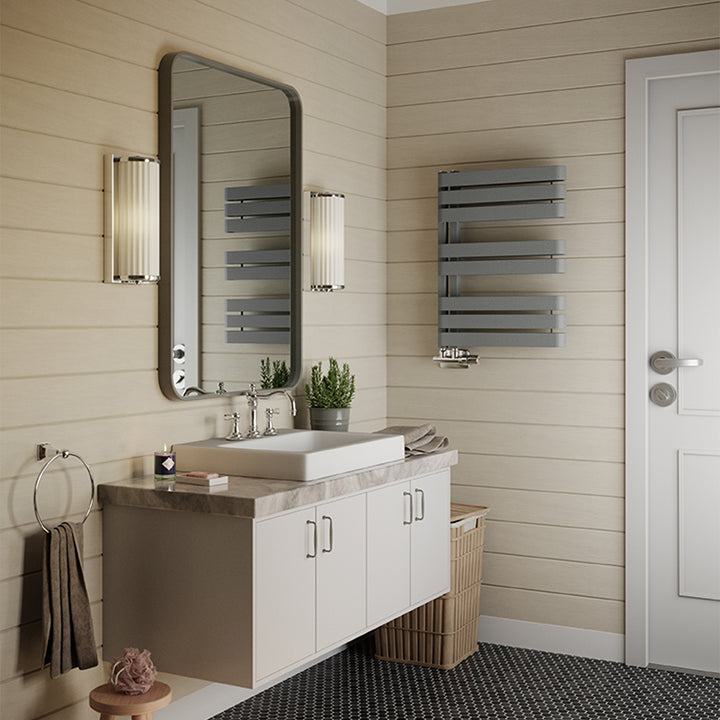 Warp S - Salt & Pepper Towel Radiator - H655mm x W500mm