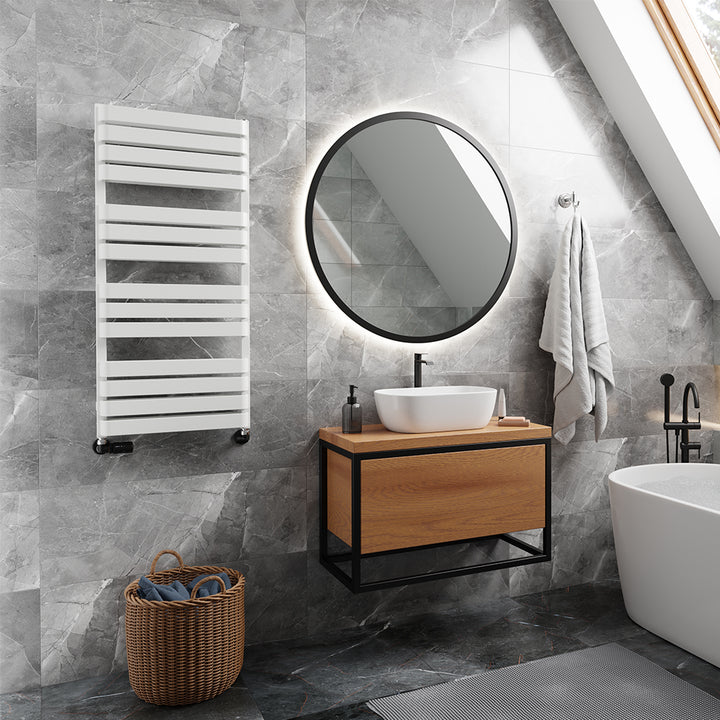 Warp T Bold - White Towel Radiator - H1110mm x W500mm