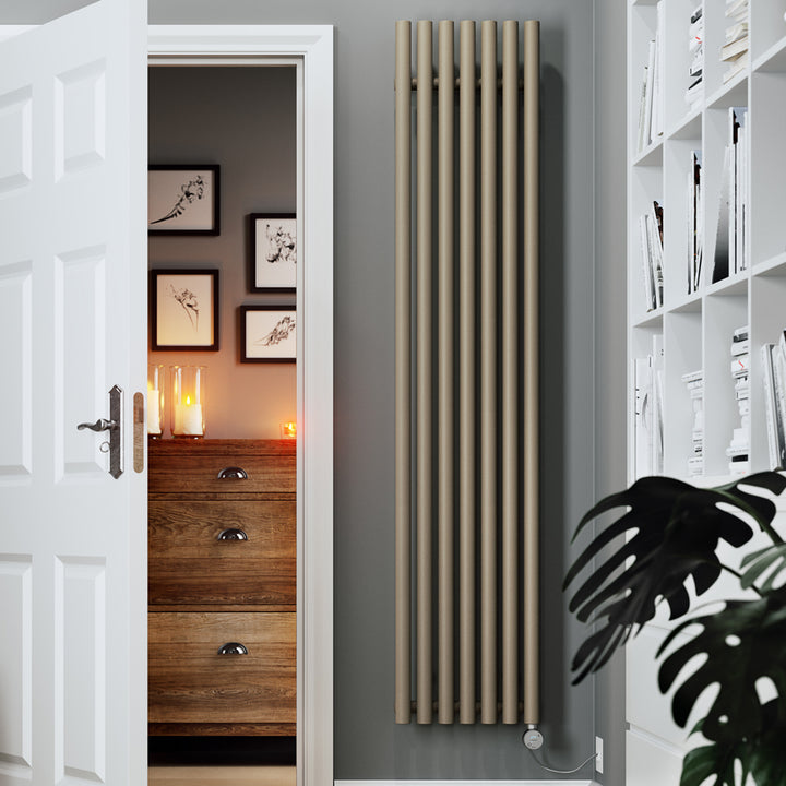 Rolo-Room - Quartz Mocha Vertical Electric Radiator H1800mm x W370mm 800w Thermostatic