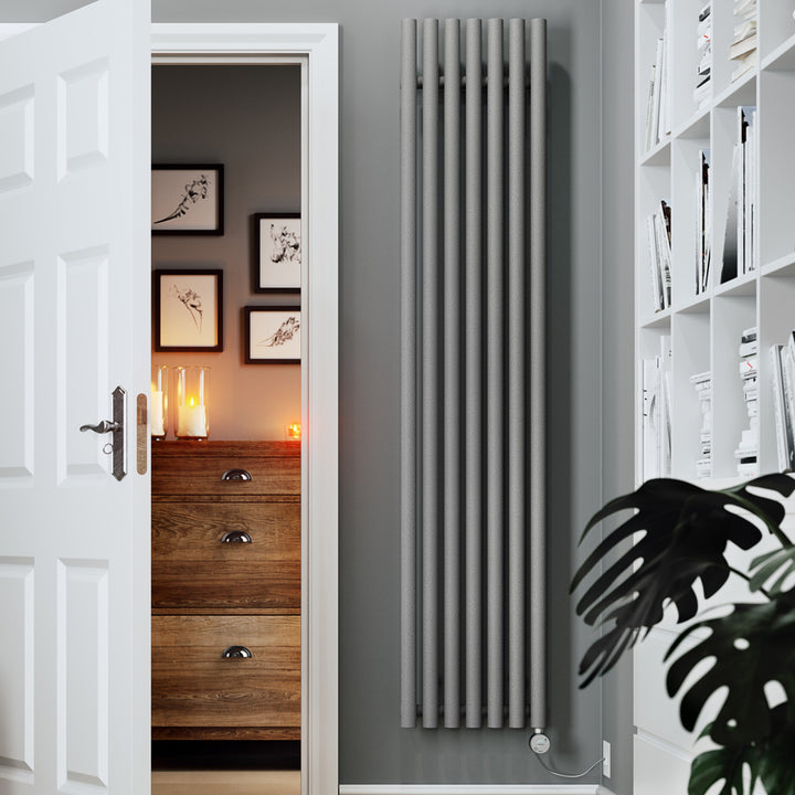 Rolo-Room - Salt & Pepper Vertical Electric Radiator H1800mm x W370mm 800w Thermostatic