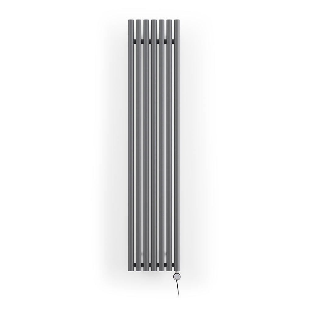Modern Grey Vertical Electric Radiator H1800mm x W370mm 800w