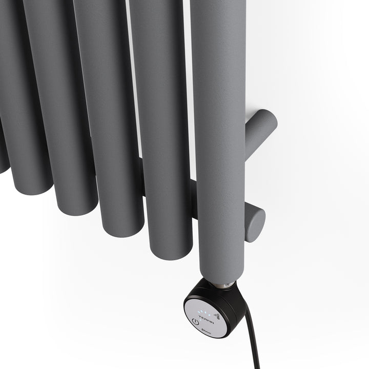 Rolo-Room - Modern Grey Vertical Electric Radiator H1800mm x W370mm 800w Thermostatic