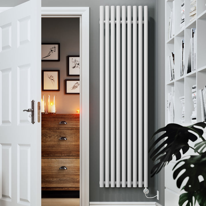 Rolo-Room - White Vertical Electric Radiator H1800mm x W480mm 1000w Thermostatic