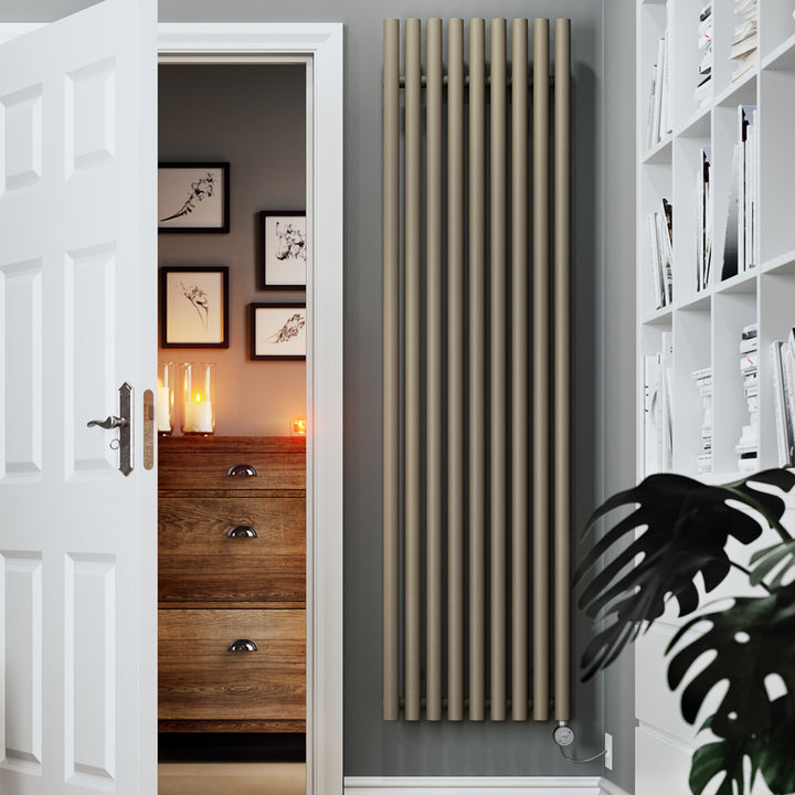 Rolo-Room - Quartz Mocha Vertical Electric Radiator H1800mm x W480mm 1000w Thermostatic