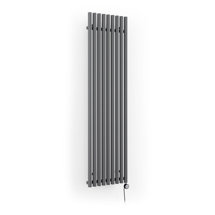 Rolo-Room - Modern Grey Vertical Electric Radiator H1800mm x W480mm 1000w Thermostatic