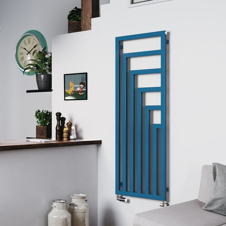 Angus  - Azure Blue Vertical Radiator H1460mm x W520mm Single Panel