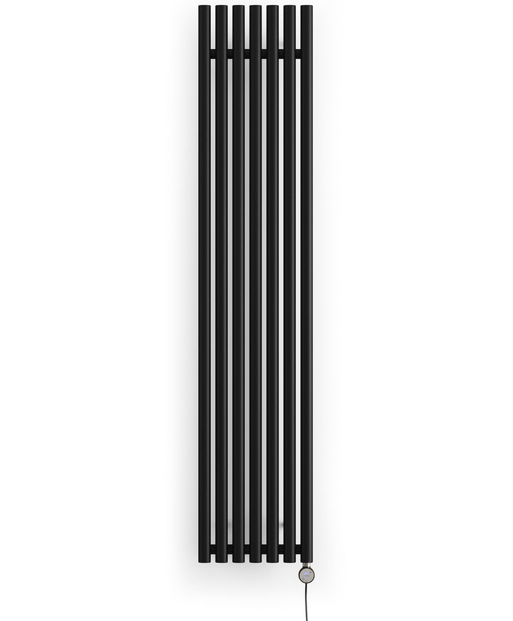 Rolo-Room - Black Vertical Electric Radiator H1800mm x W370mm 800w Thermostatic