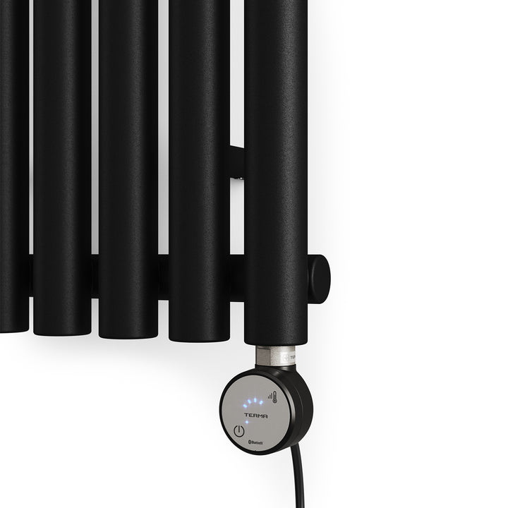 Rolo-Room - Black Vertical Electric Radiator H1800mm x W370mm 800w Thermostatic