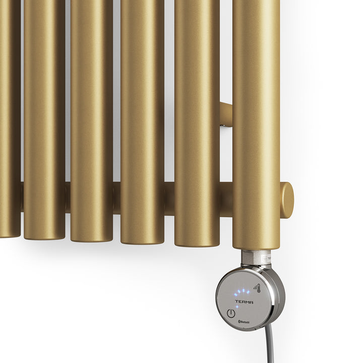 Rolo-Room - Brass Vertical Electric Radiator H1800mm x W480mm 1000w Thermostatic