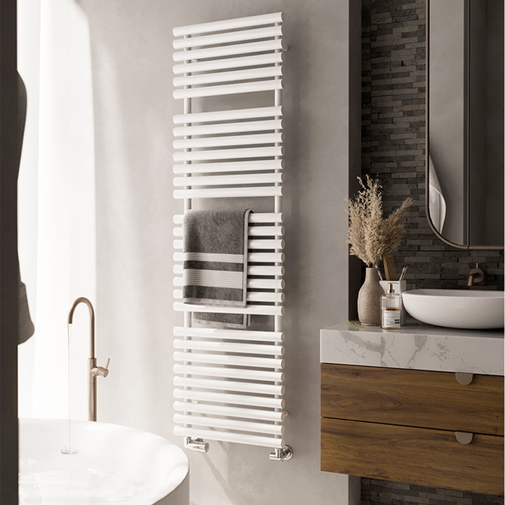 Rolo-Towel - White Towel Radiator - H1800mm x W520mm