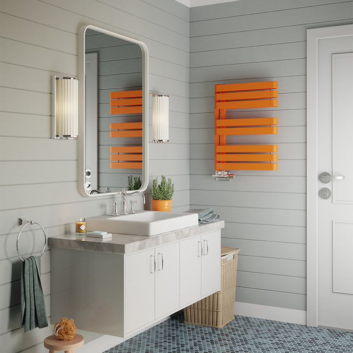 Warp S - Orange Towel Radiator - H655mm x W500mm