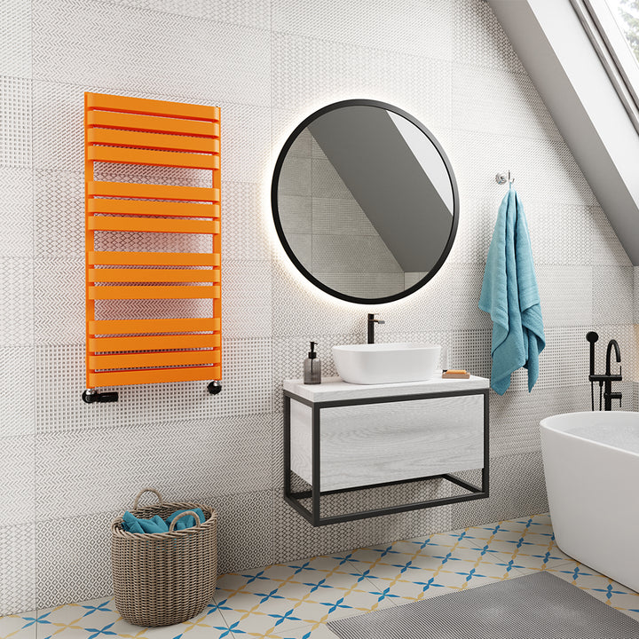 Warp T Bold - Orange Towel Radiator - H1110mm x W500mm