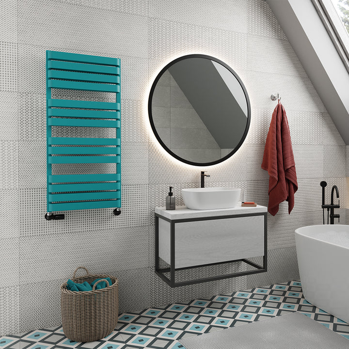 Warp T Bold - Teal Towel Radiator - H1110mm x W500mm