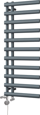 Elyan - Anthracite Dual Fuel Towel Rail H1238mm x W500mm Thermostatic