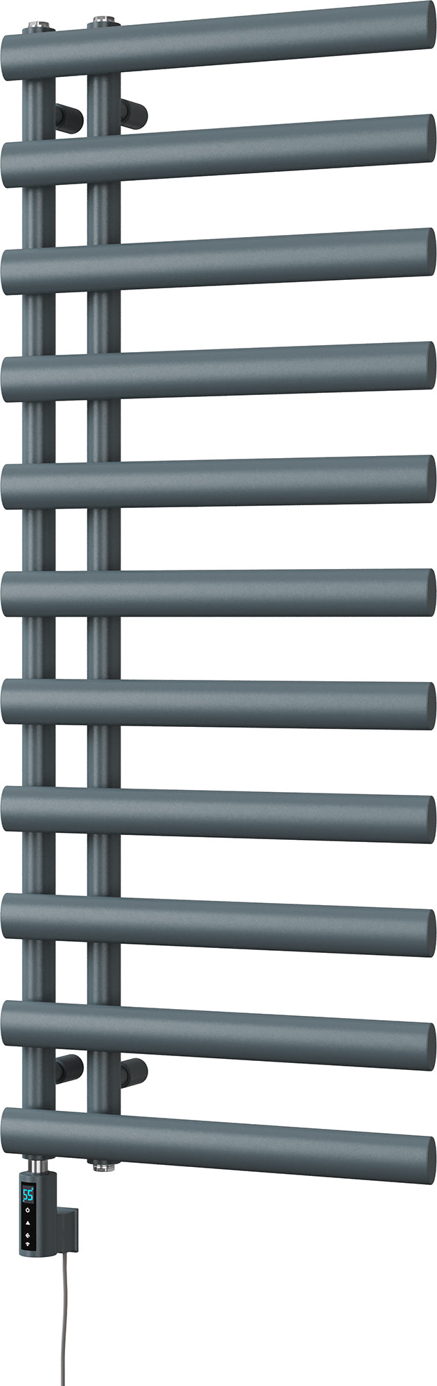 Elyan - Anthracite Electric Towel Rail H1238mm x W500mm 600w Thermostatic WIFI