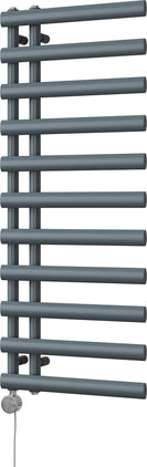 Elyan - Anthracite Electric Towel Rail H1238mm x W500mm 600w Thermostatic