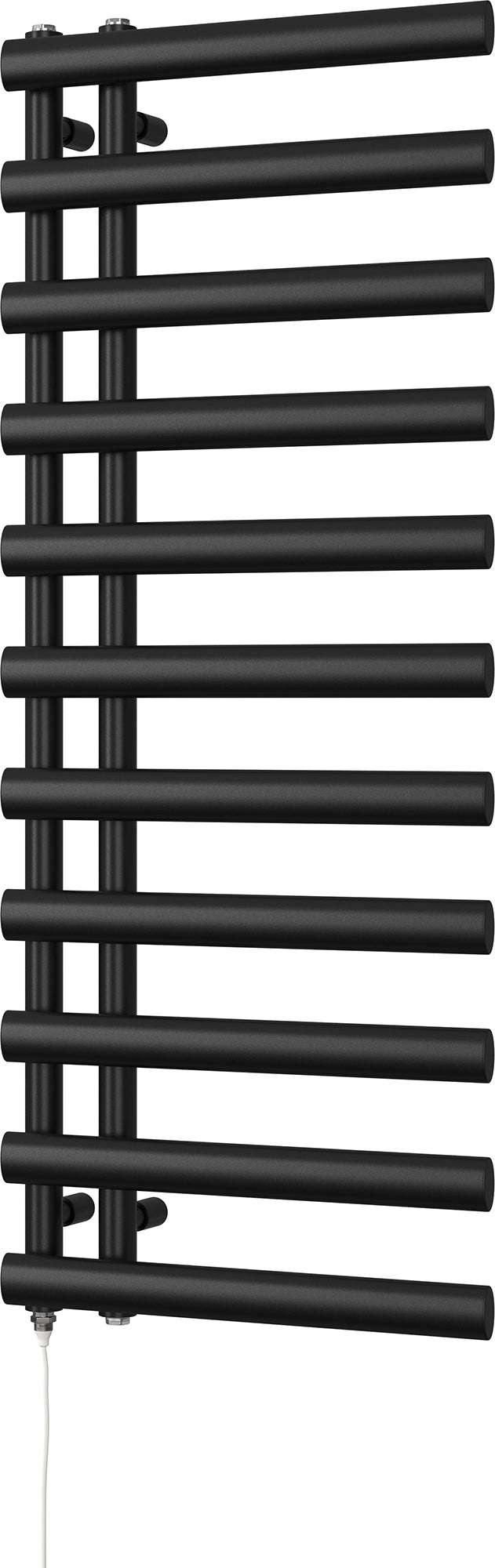 Elyan - Black Electric Towel Rail H1238mm x W500mm 400w Standard
