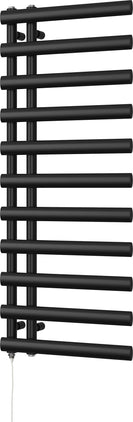 Elyan - Black Electric Towel Rail H1238mm x W500mm 400w Standard