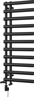 Elyan - Black Dual Fuel Towel Rail H1238mm x W500mm Thermostatic WIFI