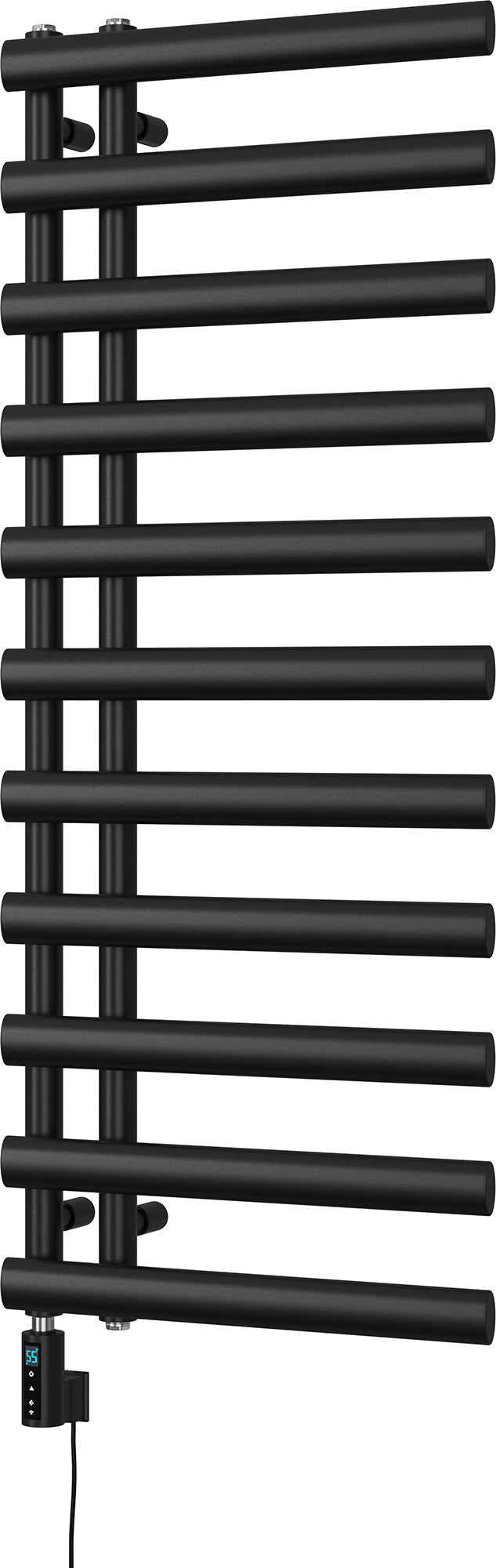 Elyan - Black Electric Towel Rail H1238mm x W500mm 500w Thermostatic WIFI