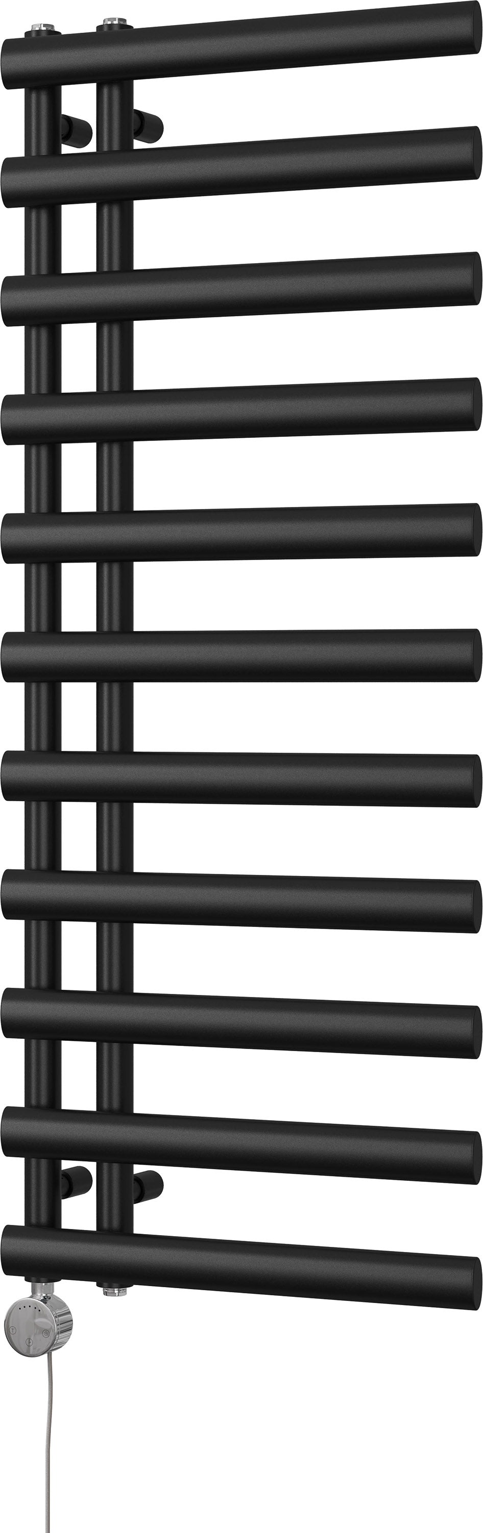 Elyan - Black Electric Towel Rail H1238mm x W500mm 500w Thermostatic