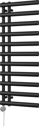 Elyan - Black Electric Towel Rail H1238mm x W500mm 500w Thermostatic