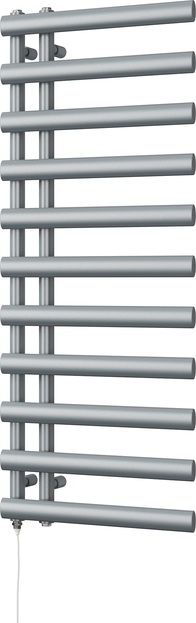 Elyan - Silver Electric Towel Rail H1238mm x W500mm 500w Standard