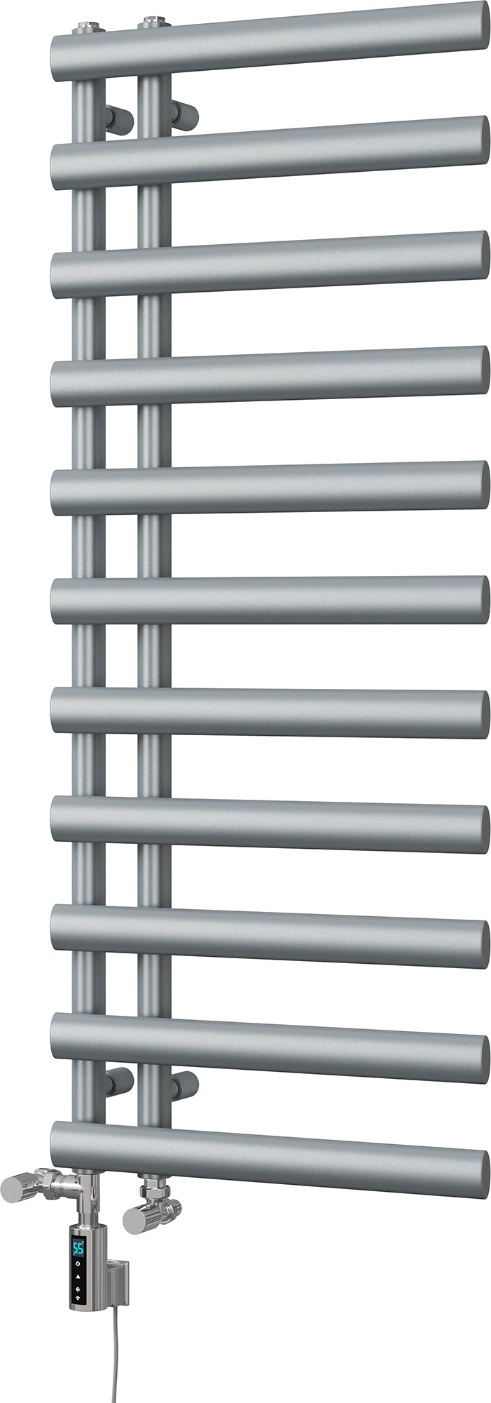 Elyan - Silver Dual Fuel Towel Rail H1238mm x W500mm Thermostatic WIFI