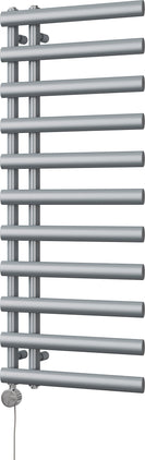 Elyan - Silver Electric Towel Rail H1238mm x W500mm 600w Thermostatic
