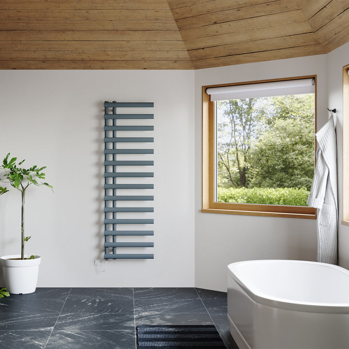 Elyan - Anthracite Electric Towel Rail H1592mm x W500mm 700w Standard