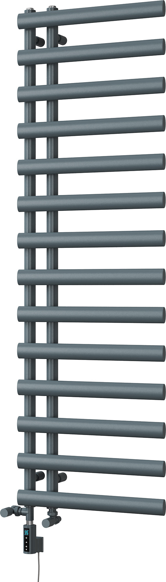 Elyan - Anthracite Dual Fuel Towel Rail H1592mm x W500mm Thermostatic WIFI