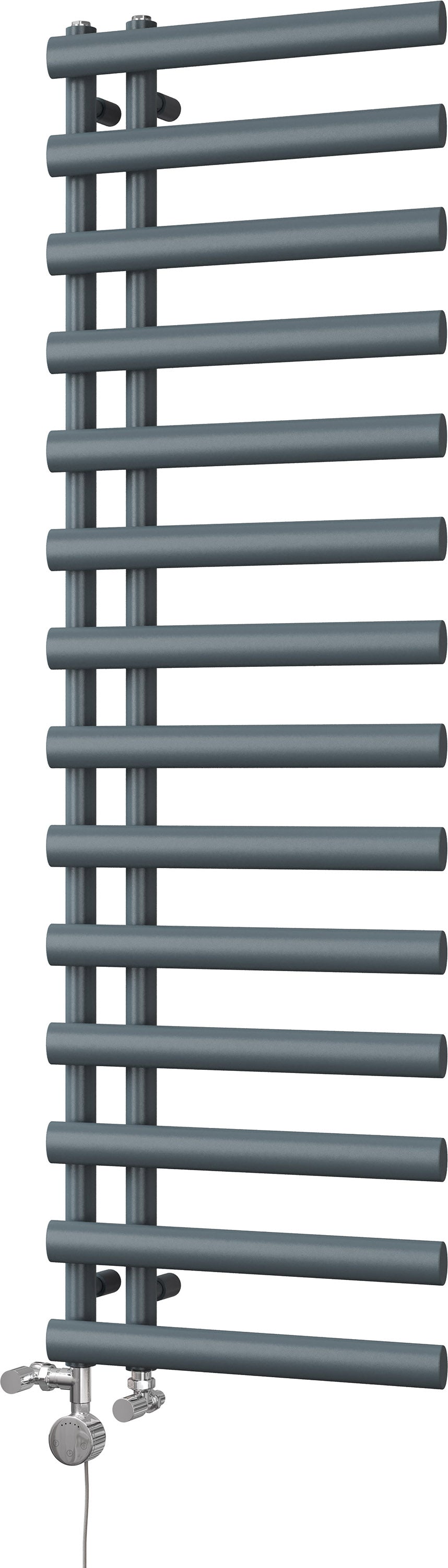 Elyan - Anthracite Dual Fuel Towel Rail H1592mm x W500mm Thermostatic