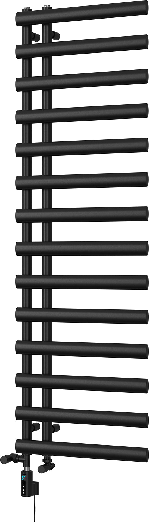 Elyan - Black Dual Fuel Towel Rail H1592mm x W500mm Thermostatic WIFI