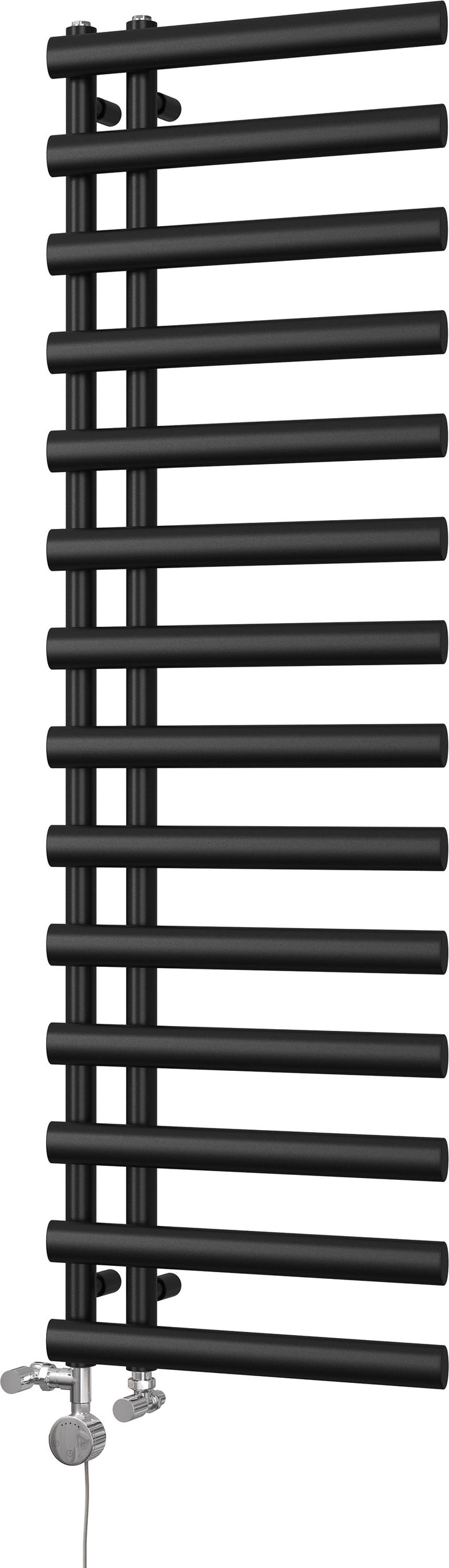 Elyan - Black Dual Fuel Towel Rail H1592mm x W500mm Thermostatic