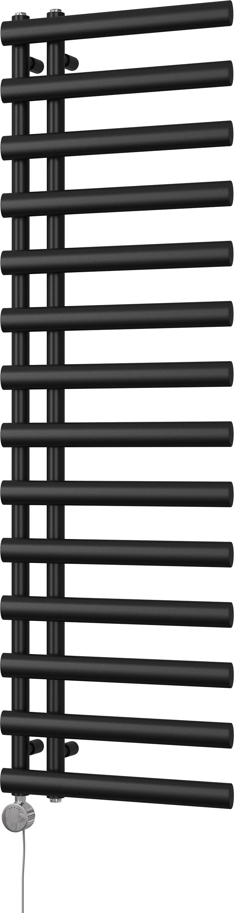 Elyan - Black Electric Towel Rail H1592mm x W500mm 600w Thermostatic