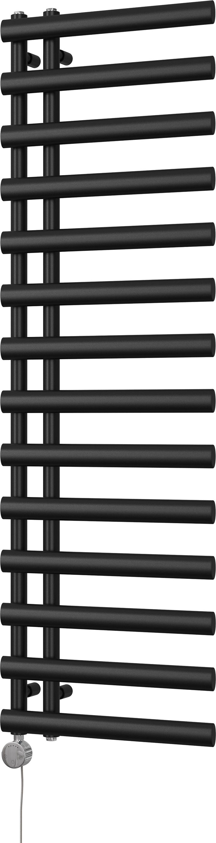 Elyan - Black Electric Towel Rail H1592mm x W500mm 600w Thermostatic