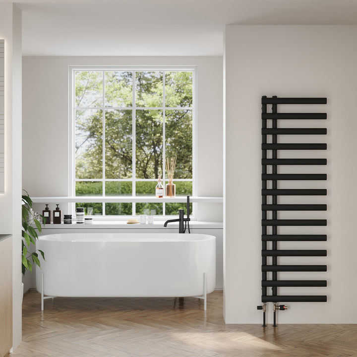 Elyan - Black Towel Radiator - H1592mm x W500mm