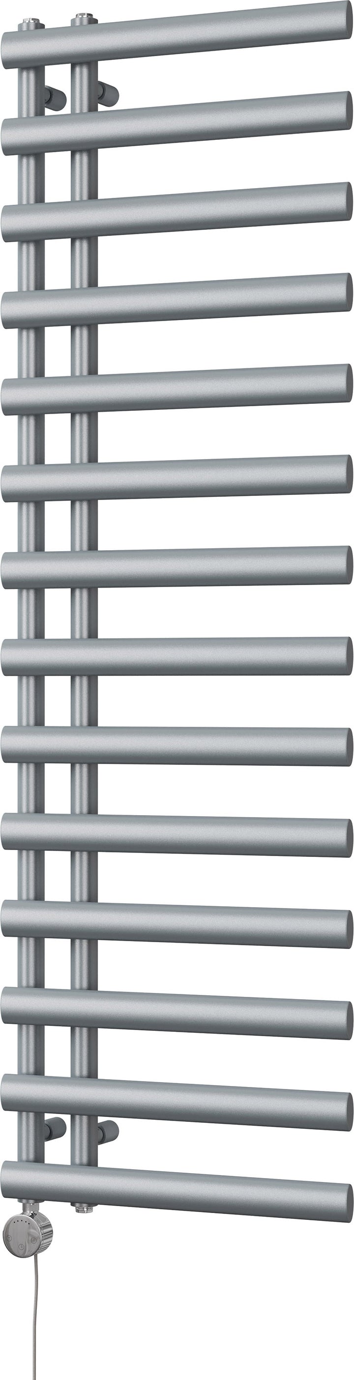 Elyan - Silver Electric Towel Rail H1592mm x W500mm 600w Thermostatic