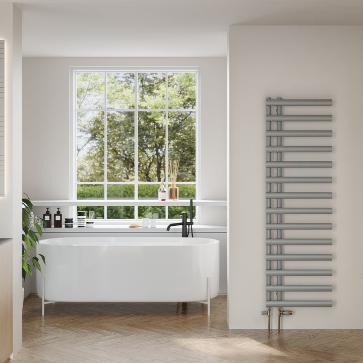 Elyan - Silver Towel Radiator - H1592mm x W500mm