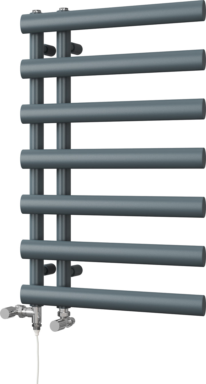 Elyan - Anthracite Dual Fuel Towel Rail H766mm x W500mm Standard